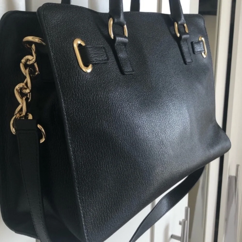 Michael Kors Black Top Handle & Shoulder Chain  Tote Bag